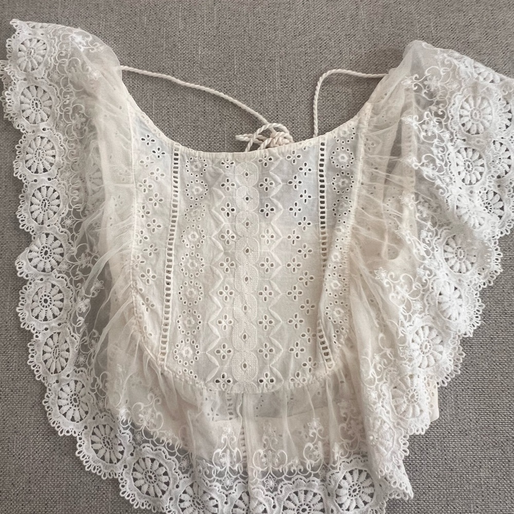 Altar'd State Lace Blouse in Cream